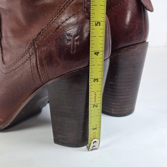 FRYE Lucinda Brown Leather Ankle Booties - Picture 12 of 12